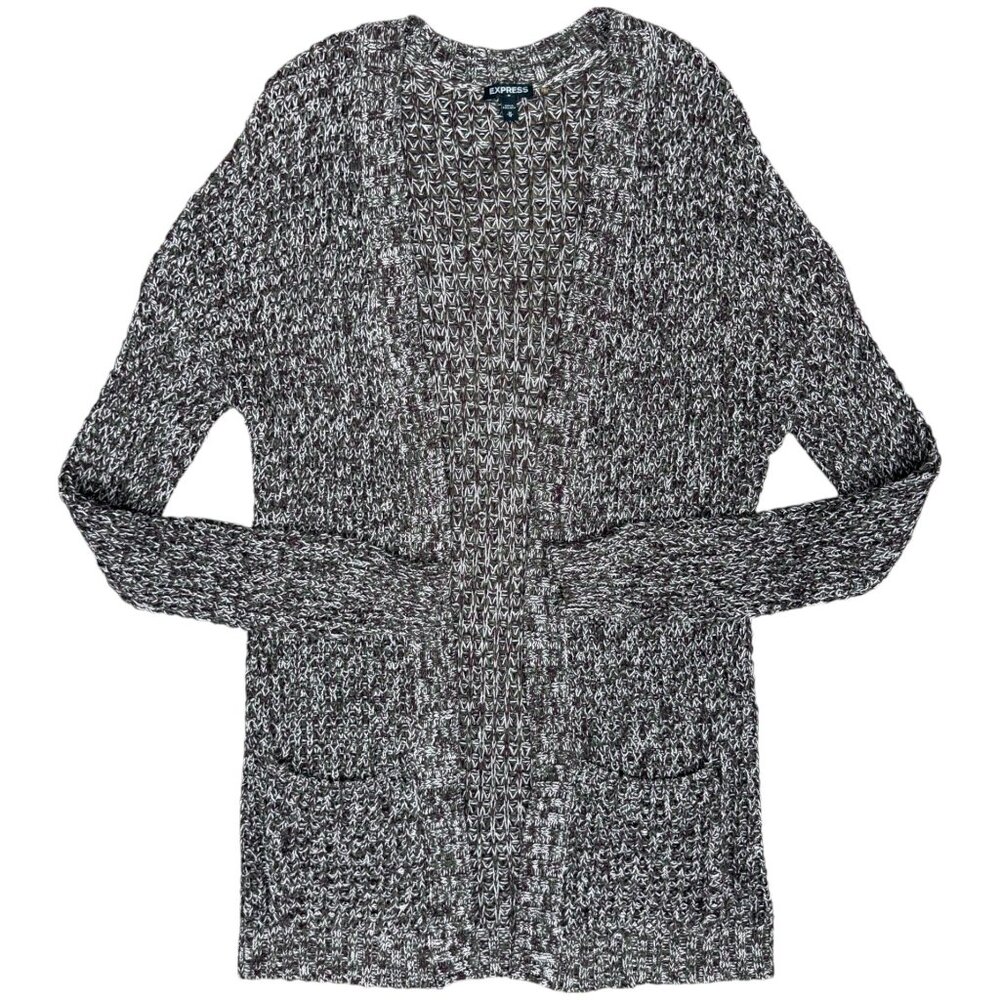 EUC Women's EXPRESS Open-Front Knit Cardigan Sweater Plum | Size‎ M